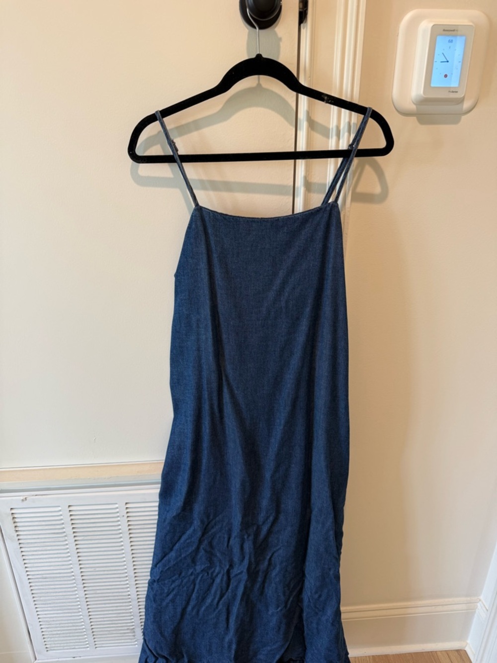 Zara Dark Denim Blue Spaghetti-Strap Dress